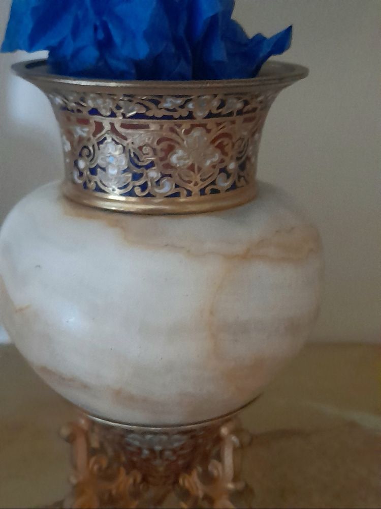 Onyx-bronze-enamel vases 19th century