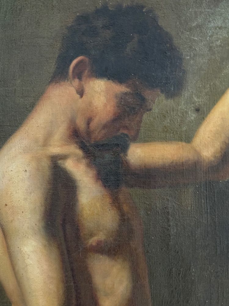 Studie eines männlichen Aktes, Atelierarbeit. Ende 19.