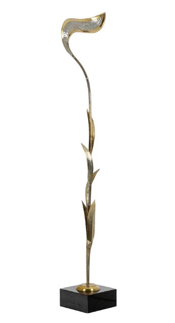 Maison Honoré. Lampada da terra in ottone dorato. Circa 1970. LS5915539M