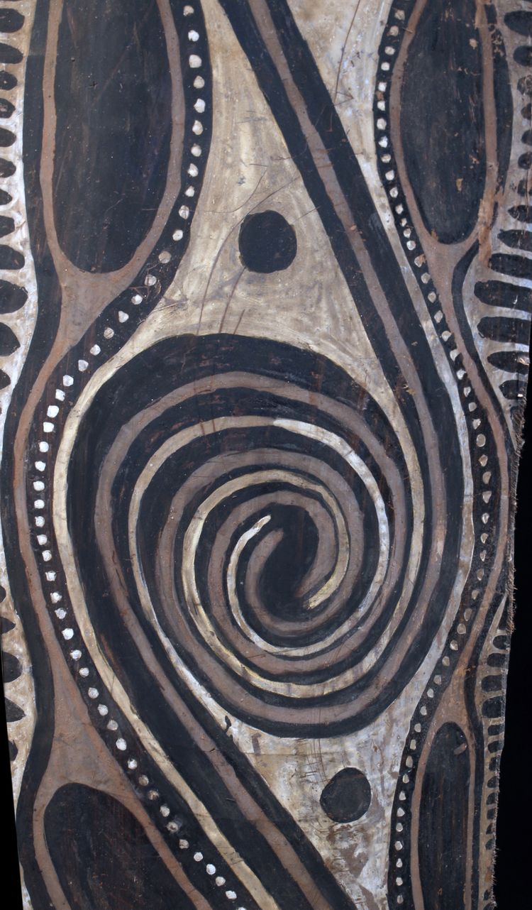 Bemalte Rinde, Ozeanische Kunst, Frühe Kunst, Stammeskunst, Gemälde, Ozeanien, Pazifik, 110 cm