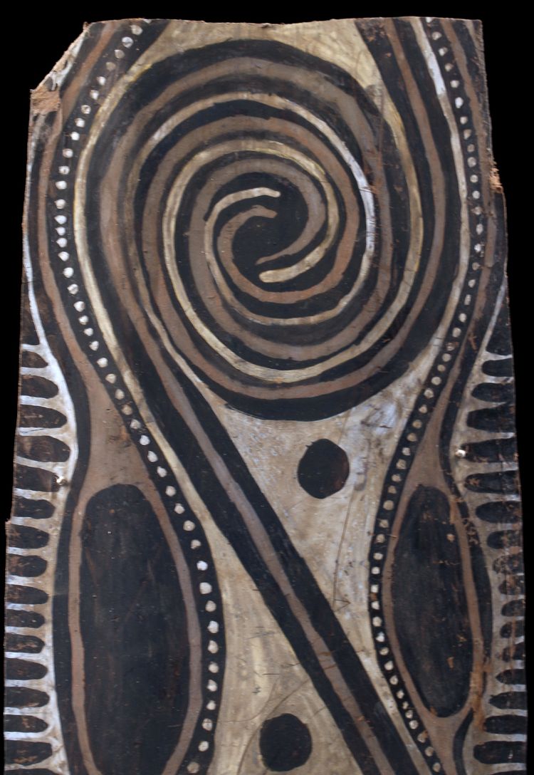 Bemalte Rinde, Ozeanische Kunst, Frühe Kunst, Stammeskunst, Gemälde, Ozeanien, Pazifik, 110 cm