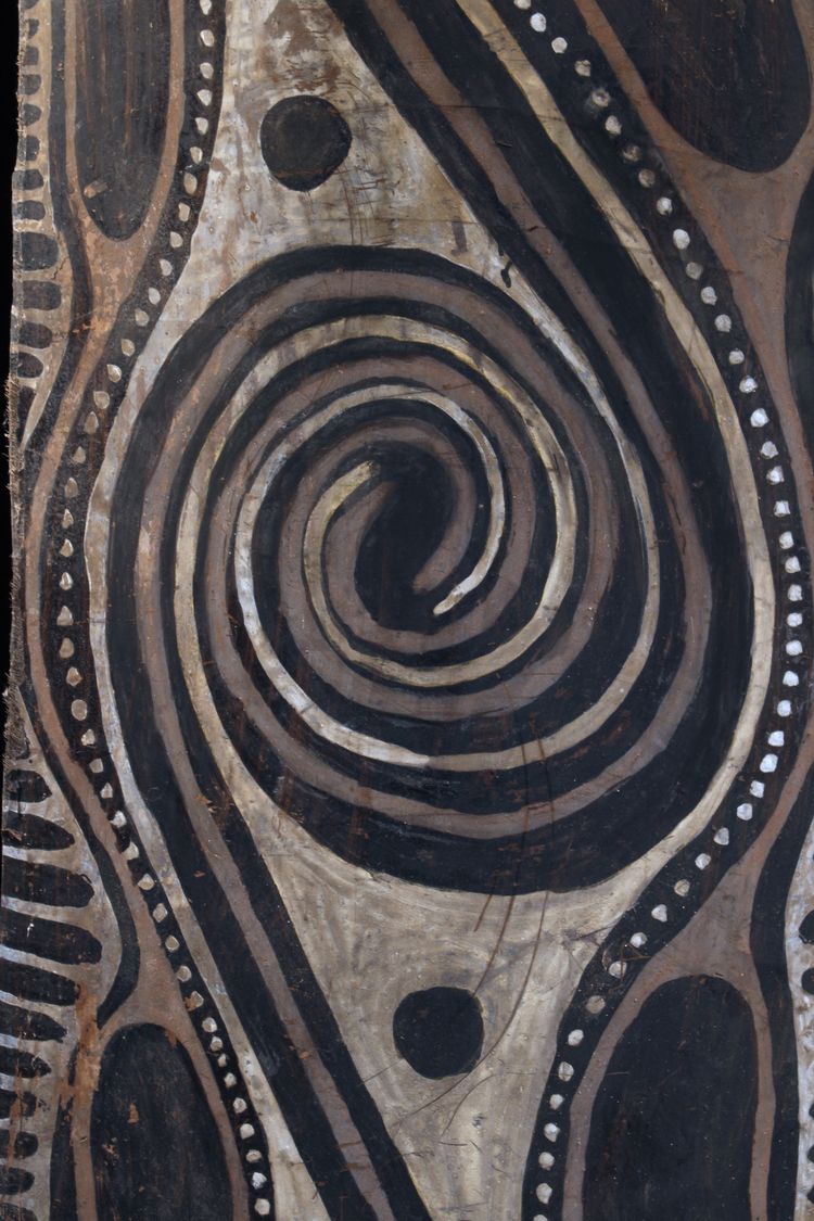 Bemalte Rinde, Ozeanische Kunst, Frühe Kunst, Stammeskunst, Gemälde, Ozeanien, Pazifik, 110 cm