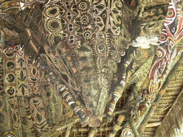 Bemalte Rinde, Ozeanische Kunst, Frühe Kunst, Stammeskunst, Gemälde, Ozeanien, Pazifik, 110 cm