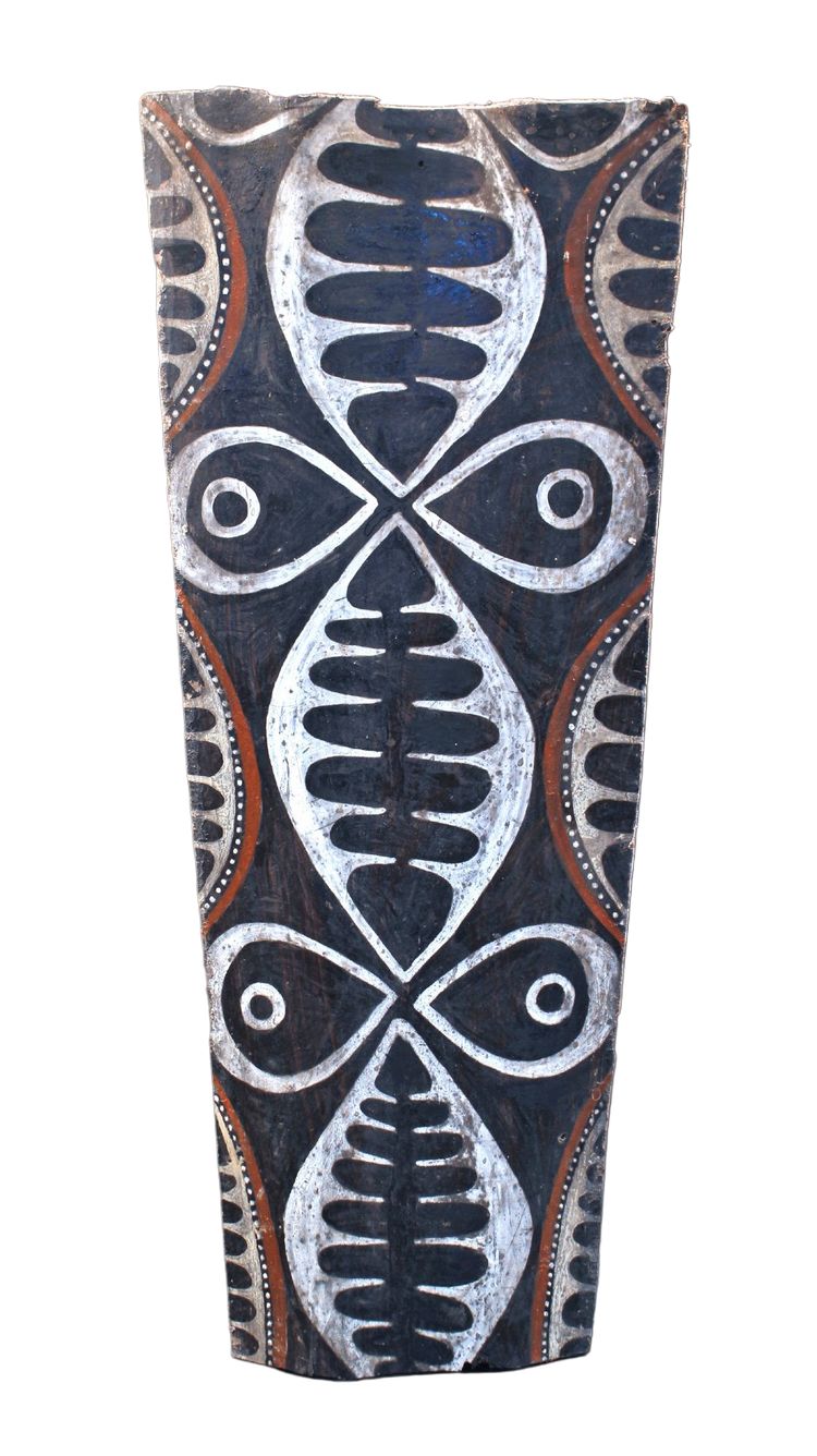 Bemalte Rinde, Ozeanische Kunst, Frühe Kunst, Stammeskunst, Gemälde, Ozeanien, Pazifik, 82 cm