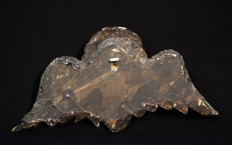 Piccola testa d'angelo in legno policromo XIX secolo