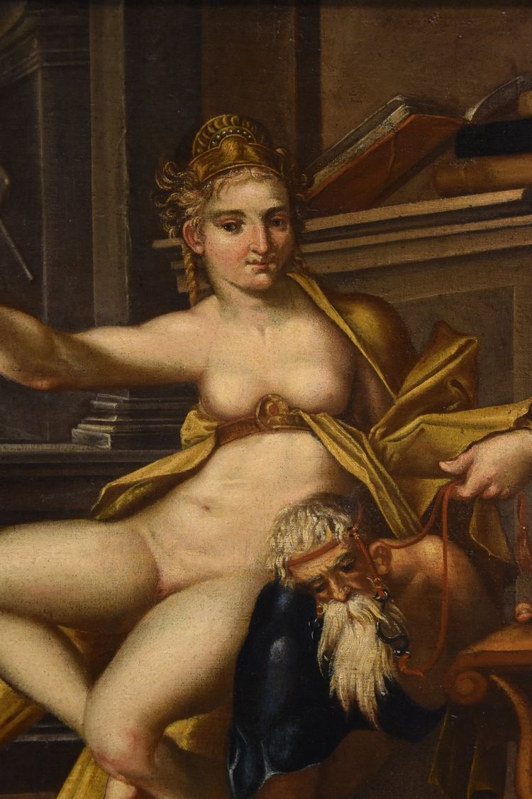 Aristotle And Phyllis, Bartholomäus Spranger (antwerp, 1546 – Prague, 1611)
