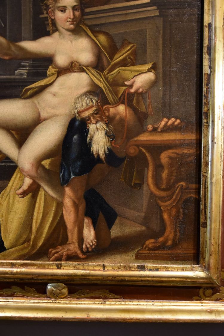 Aristotle And Phyllis, Bartholomäus Spranger (antwerp, 1546 – Prague, 1611)