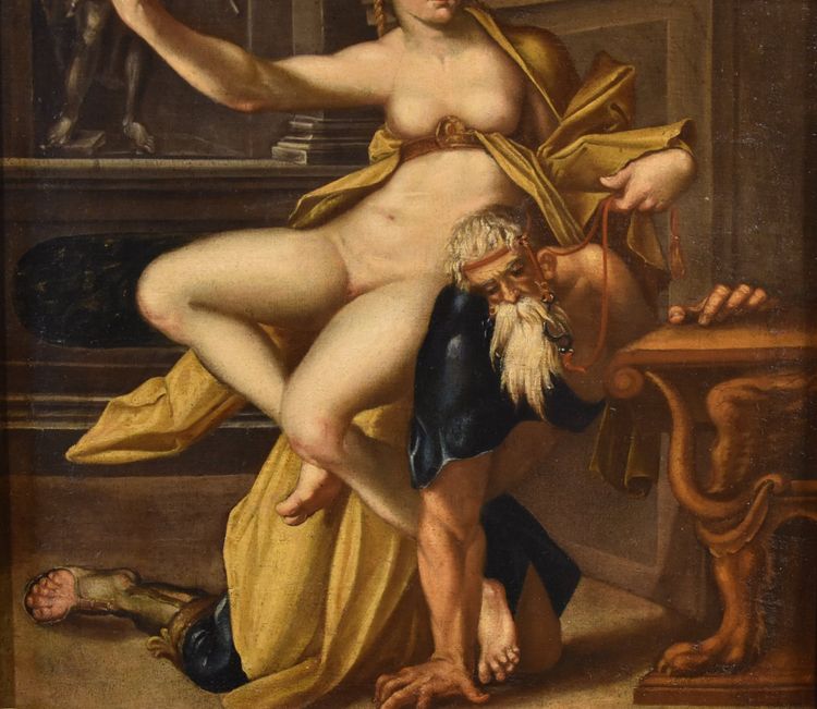 Aristotle And Phyllis, Bartholomäus Spranger (antwerp, 1546 – Prague, 1611)