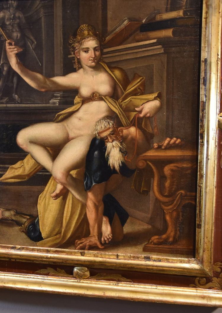 Aristotle And Phyllis, Bartholomäus Spranger (antwerp, 1546 – Prague, 1611)