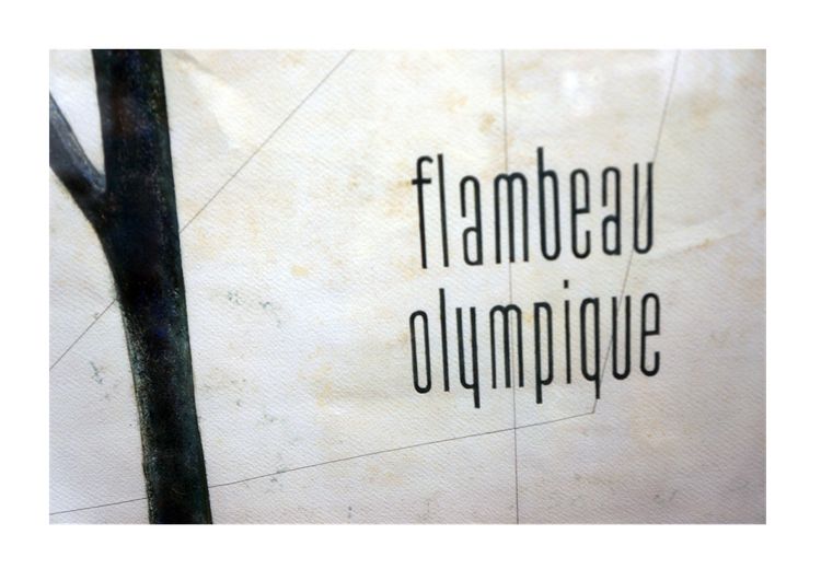 Dessin préparatoire original pour le flambeau olympique des Jeux d’hiver de Grenoble 1968