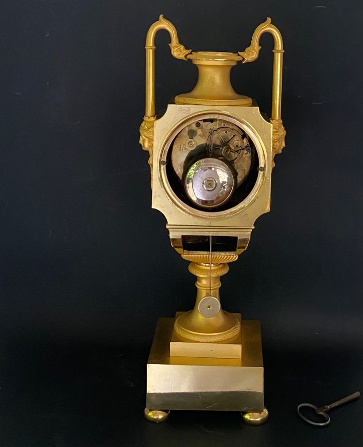 Early 19th Century Chiseled And Gilt Bronze Vase Clock Signed Chevillad Rosier In Paris