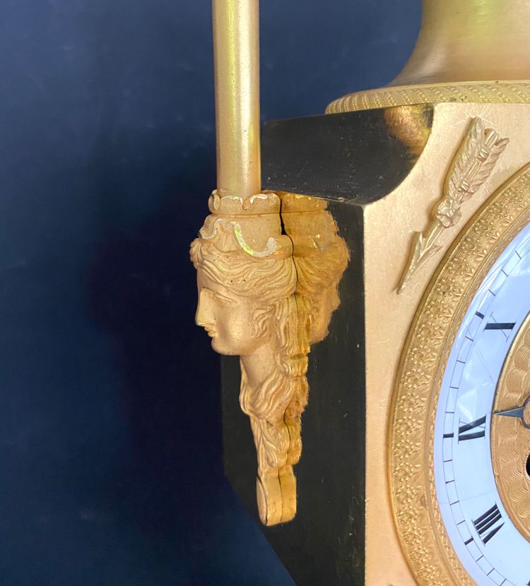 Early 19th Century Chiseled And Gilt Bronze Vase Clock Signed Chevillad Rosier In Paris