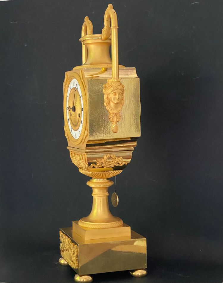 Early 19th Century Chiseled And Gilt Bronze Vase Clock Signed Chevillad Rosier In Paris