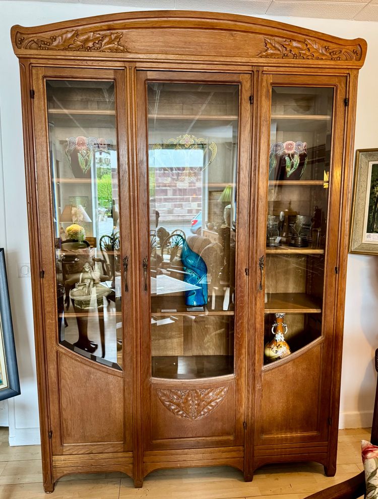 Bibliothèque -Vitrine Art Nouveau attribuée Gauthier Poinsignon