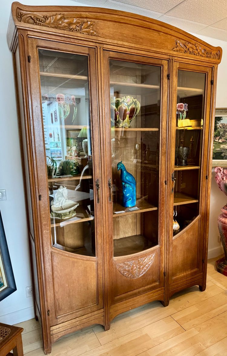 Bibliothèque -Vitrine Art Nouveau attribuée Gauthier Poinsignon
