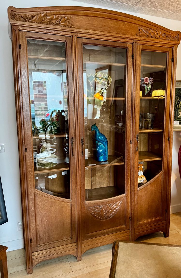 Bibliothèque -Vitrine Art Nouveau attribuée Gauthier Poinsignon