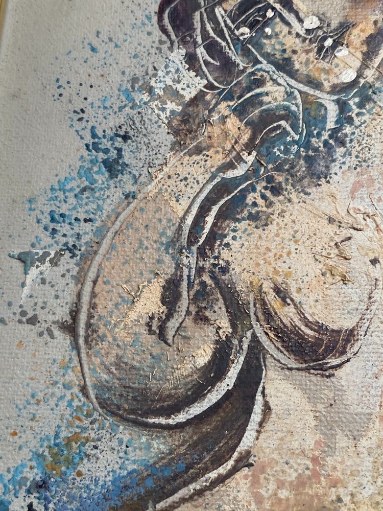 Oil on canvas by Calvin Burnett - Femme nue - Circa 1980