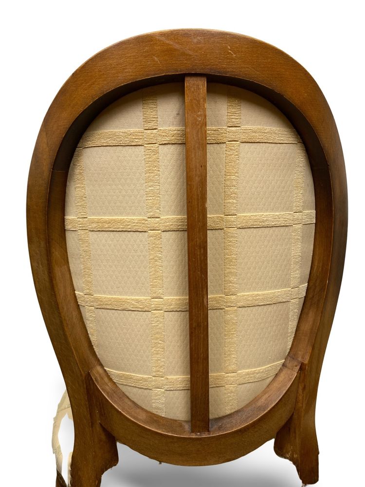 2x sedie a medaglione Luigi XVI - XIX secolo - Colore crema/miele