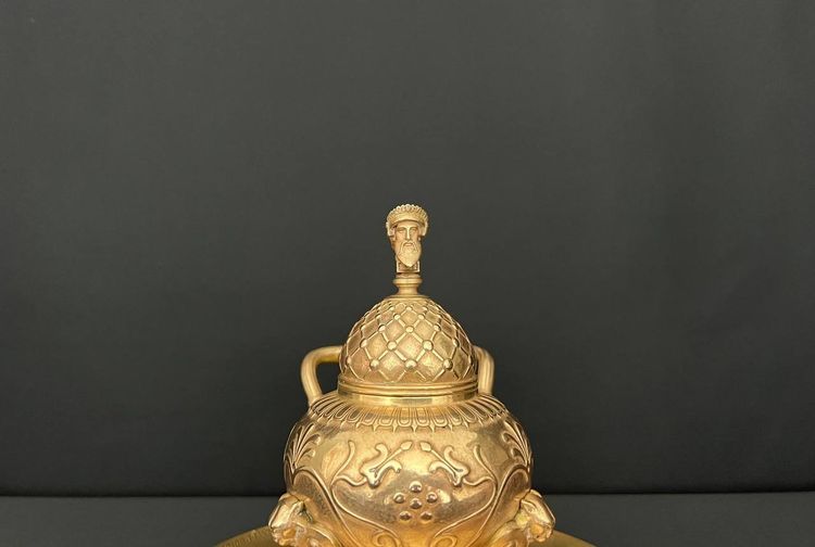Bronze inkwell signed Barbedienne, neoclassical style, circa 1870