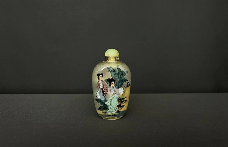 Flacon à tabac à priser chinois peint à l’intérieur, XXe siècle