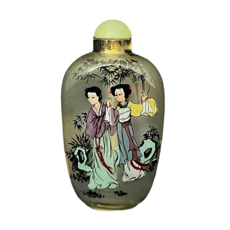 Flacon à tabac à priser chinois peint à l’intérieur, XXe siècle