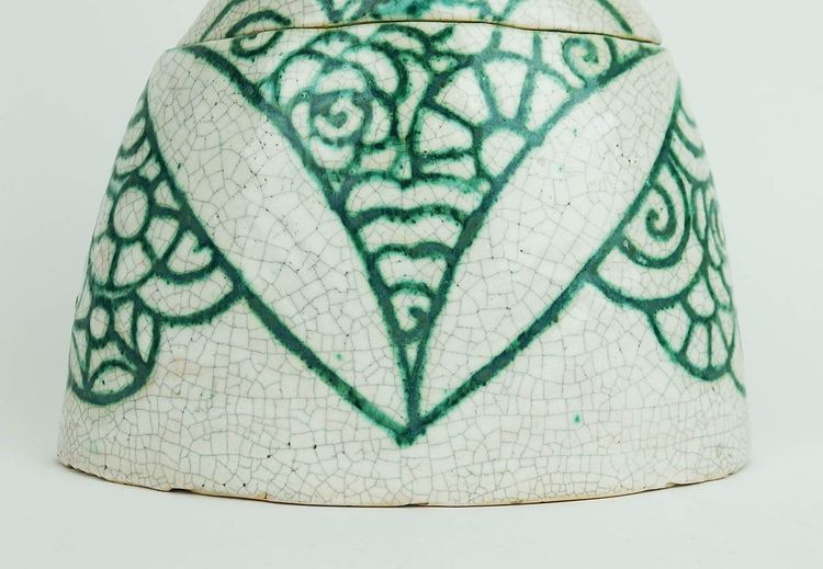 "Woman with parasol "Large ceramic box by Edouard Cazaux