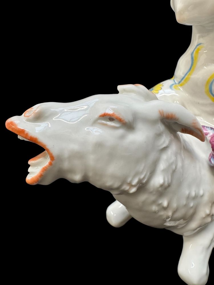 Volkstedt - Porcelain figure of Pierrette on a donkey by Emil Paul Börner