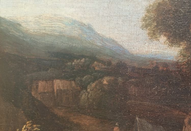 Cornelis HUYSMANS (Attributed to) - Landscape with pilgrims visiting hermits