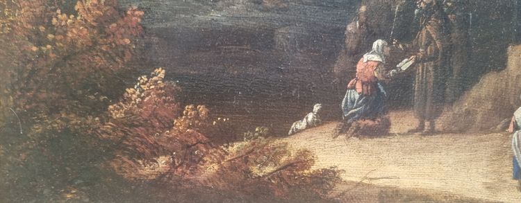 Cornelis HUYSMANS (Attributed to) - Landscape with pilgrims visiting hermits