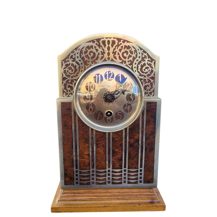 Burr and inlay clock, Art Deco, 20th century