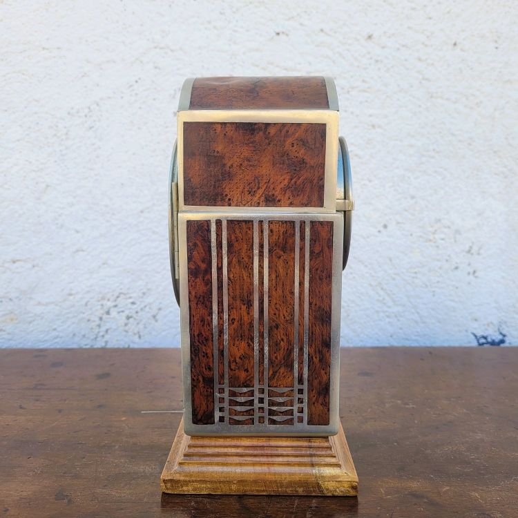 Burr and inlay clock, Art Deco, 20th century