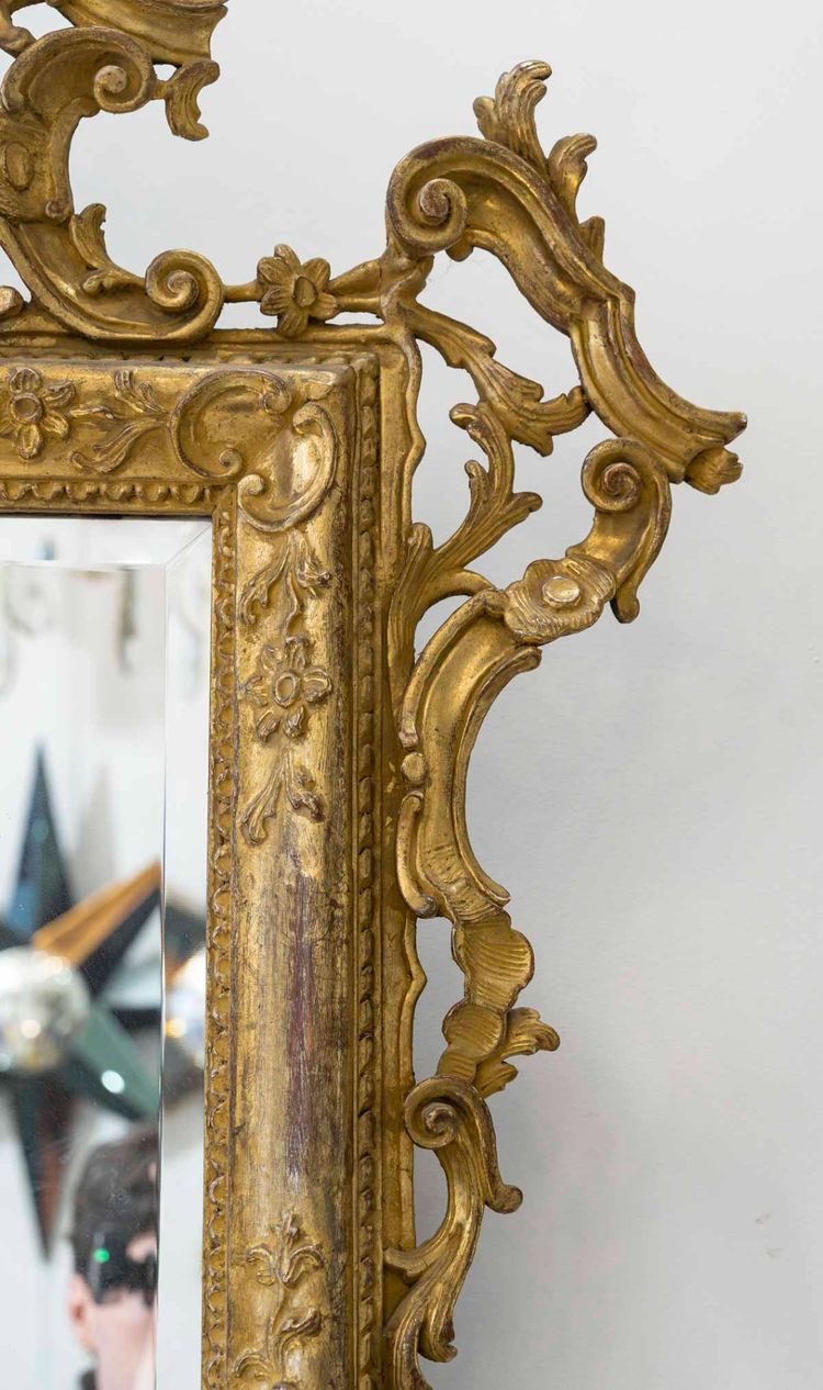 19th century Italian gilded wood mirror