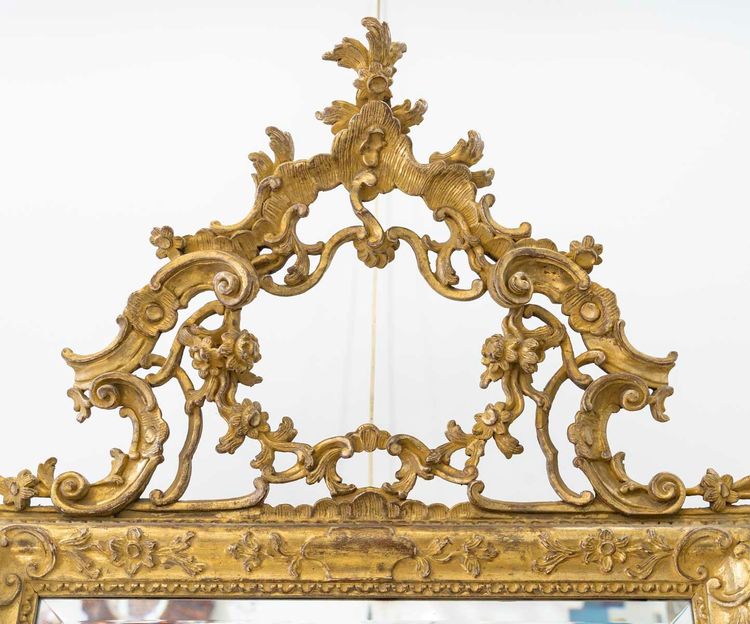 19th century Italian gilded wood mirror