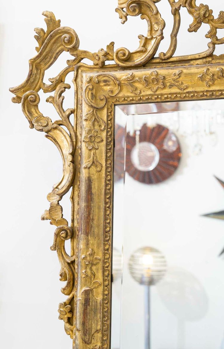 19th century Italian gilded wood mirror