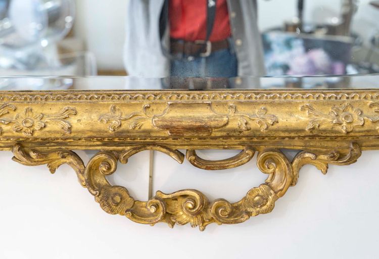 19th century Italian gilded wood mirror