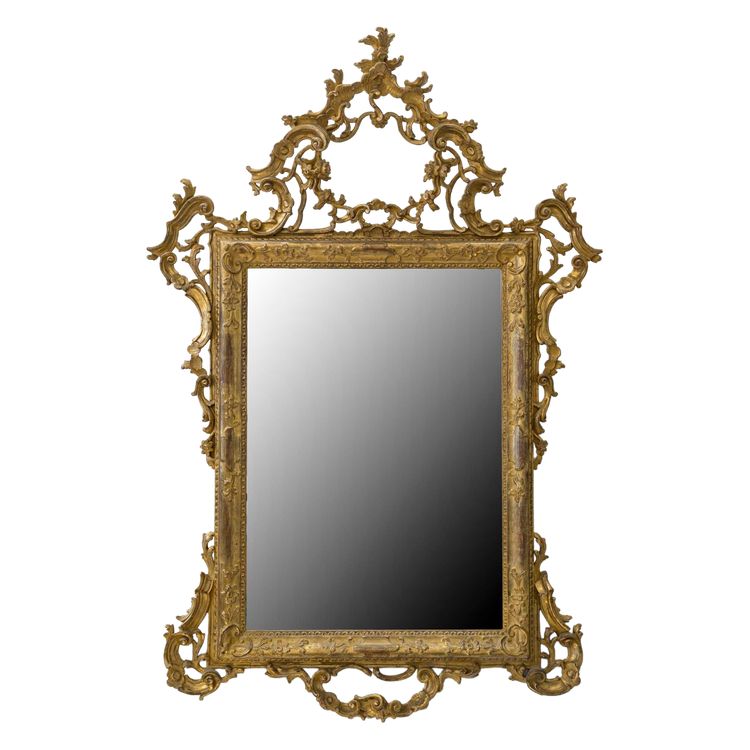 19th century Italian gilded wood mirror