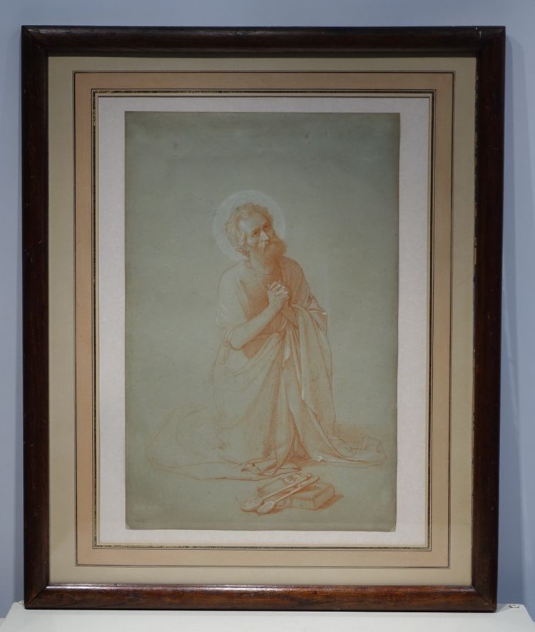 Saint-Pierre at prayer, saguine, 19th c.