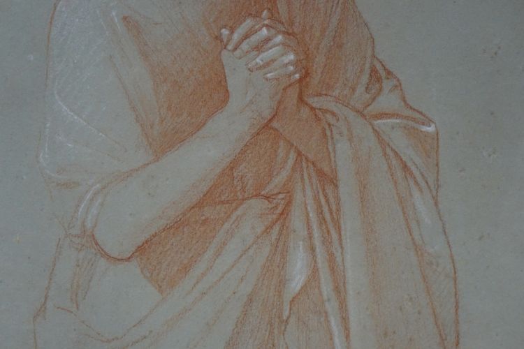 Saint-Pierre at prayer, saguine, 19th c.
