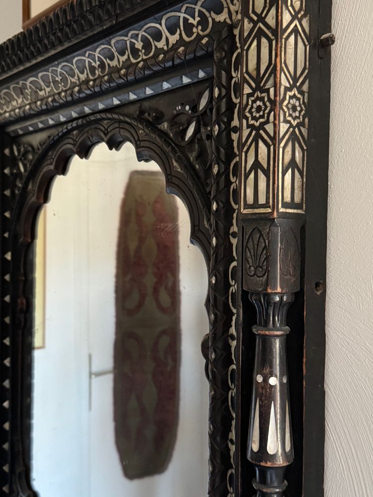 Indian mirror, mother-of-pearl and bone, 19th c.