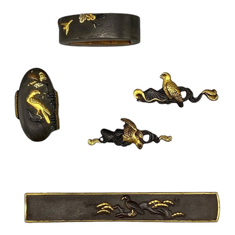 FUCHI KASHIRA, MENUKI, KOZUKA SET Giappone, fine XIX secolo