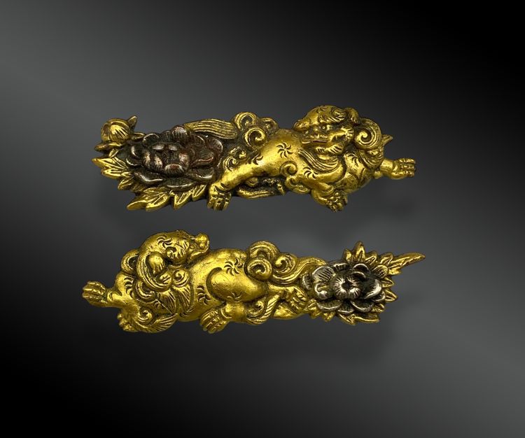 COPPIA DI FIORI NENUPHAR MENUKI SHI SHI Giappone, fine XIX secolo