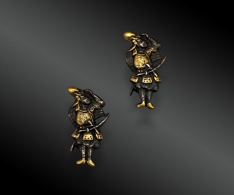 COPPIA DI SAMURAI MENUKI Giappone, inizio XX secolo