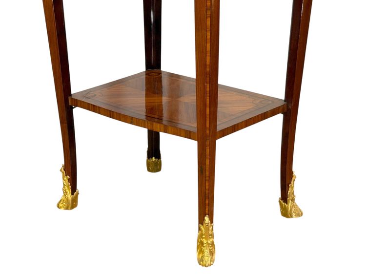 19th CENTURY GOLDEN BRONZE MARQUET SADDLE WITH MARBLE TOP