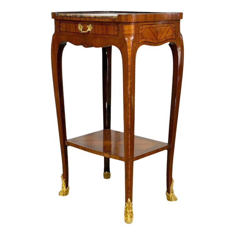 19th CENTURY GOLDEN BRONZE MARQUET SADDLE WITH MARBLE TOP
