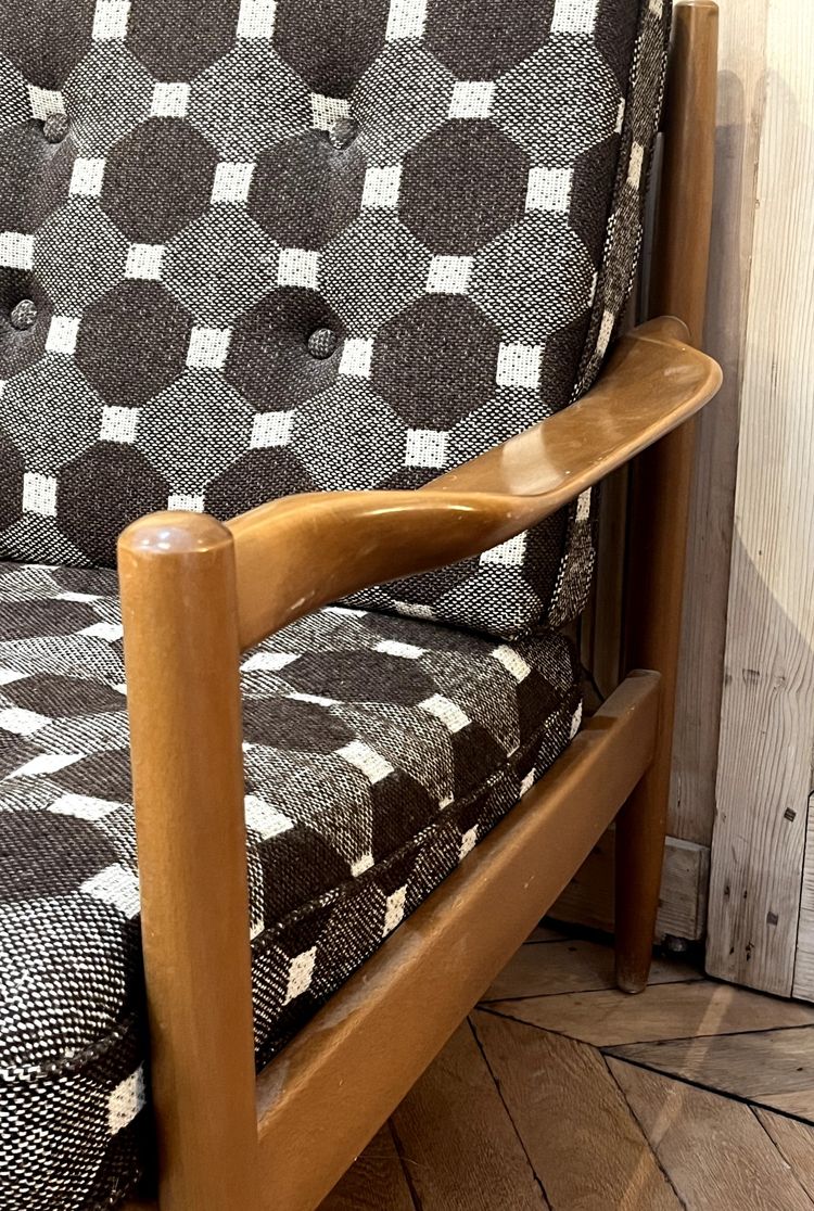 Scandinavian-style 1970s 3-seater sofa/bench