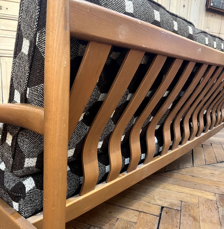 Scandinavian-style 1970s 3-seater sofa/bench