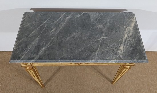  Console en marbre et bois doré, style Louis XVI – 2ème partie XIXe 