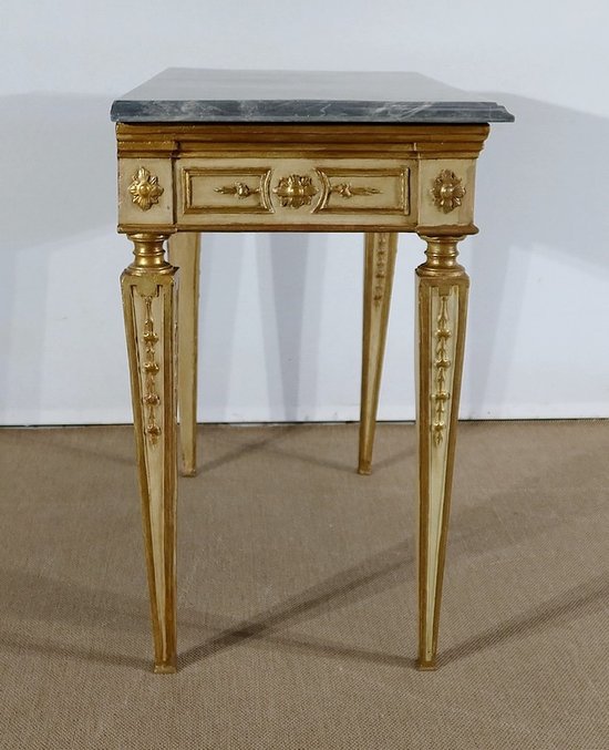  Console en marbre et bois doré, style Louis XVI – 2ème partie XIXe 