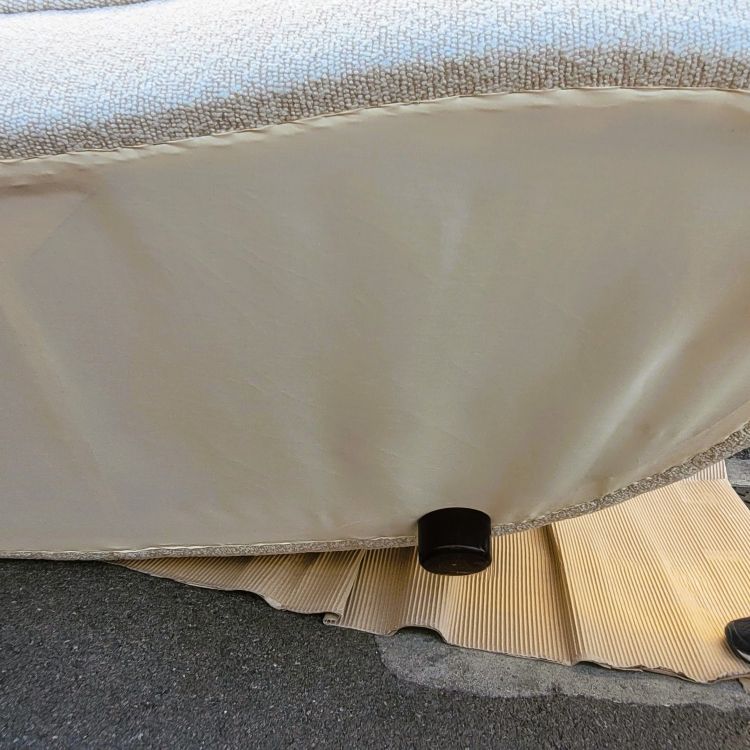 In the style of J Royère, polar bear sofa
