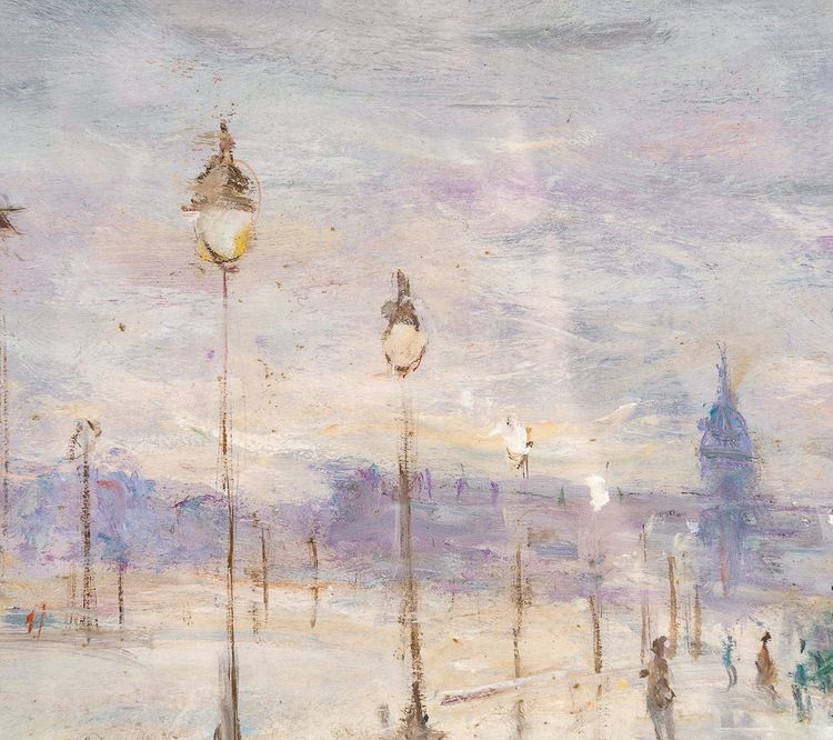 Serge Belloni (1925-2005) - Die Alexander-III-Brücke Öl auf Leinwand um 1980